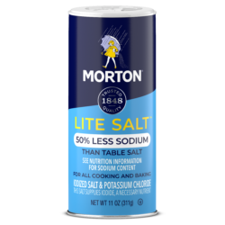 Morton Lite Salt, With Half The Sodium Of Table Salt, 11 oz (2pack)