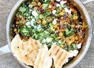 Pantry Spiced Chickpeas with Aquafaba Flatbread