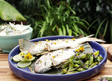 Salt-Encrusted Snapper Wrapped in Banana Leaf   