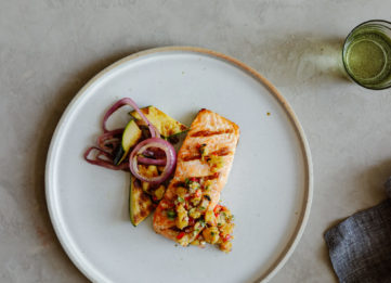 Smoked Chili Lime Salmon With Grilled Pineapple Miso Salsa