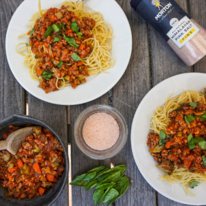 Spicy Veggie Meat Sauce & Pasta 1